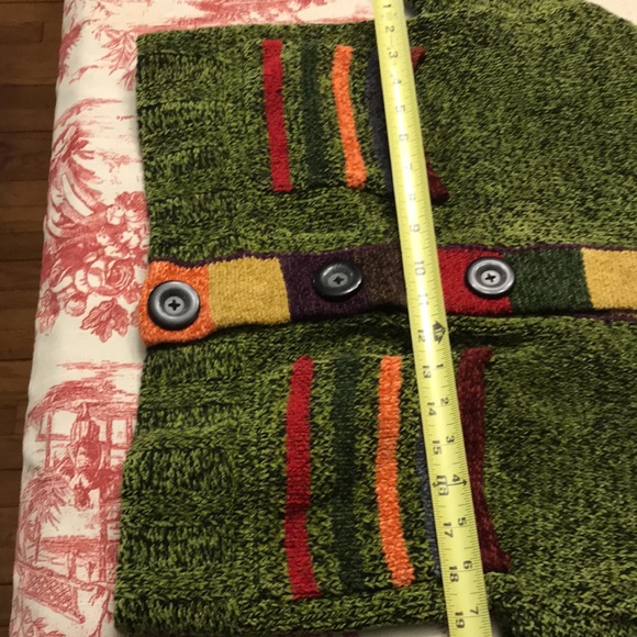 Lisa Nichols Chenille Cardigan Size M Green Colorful - Picture 8 of 9